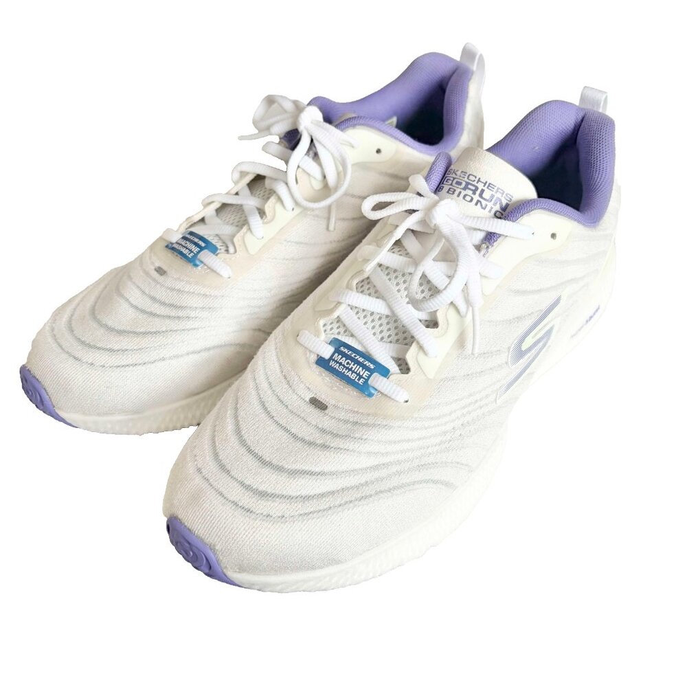 Skechers GO RUN 3 BIONIC Hyper Burst Running Shoes Women's 11 White Purple